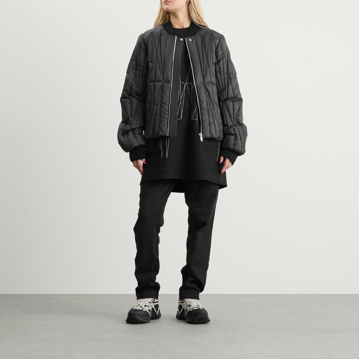 Rick Owens x Moncler Geocamo Flight Jacket in Black