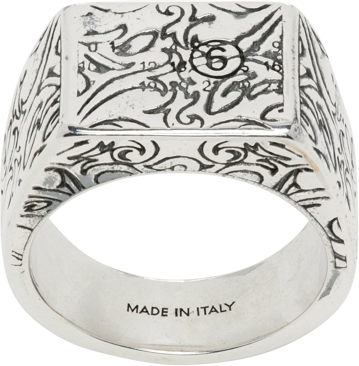 MM6 Maison Margiela Eroded Floral Motif Ring