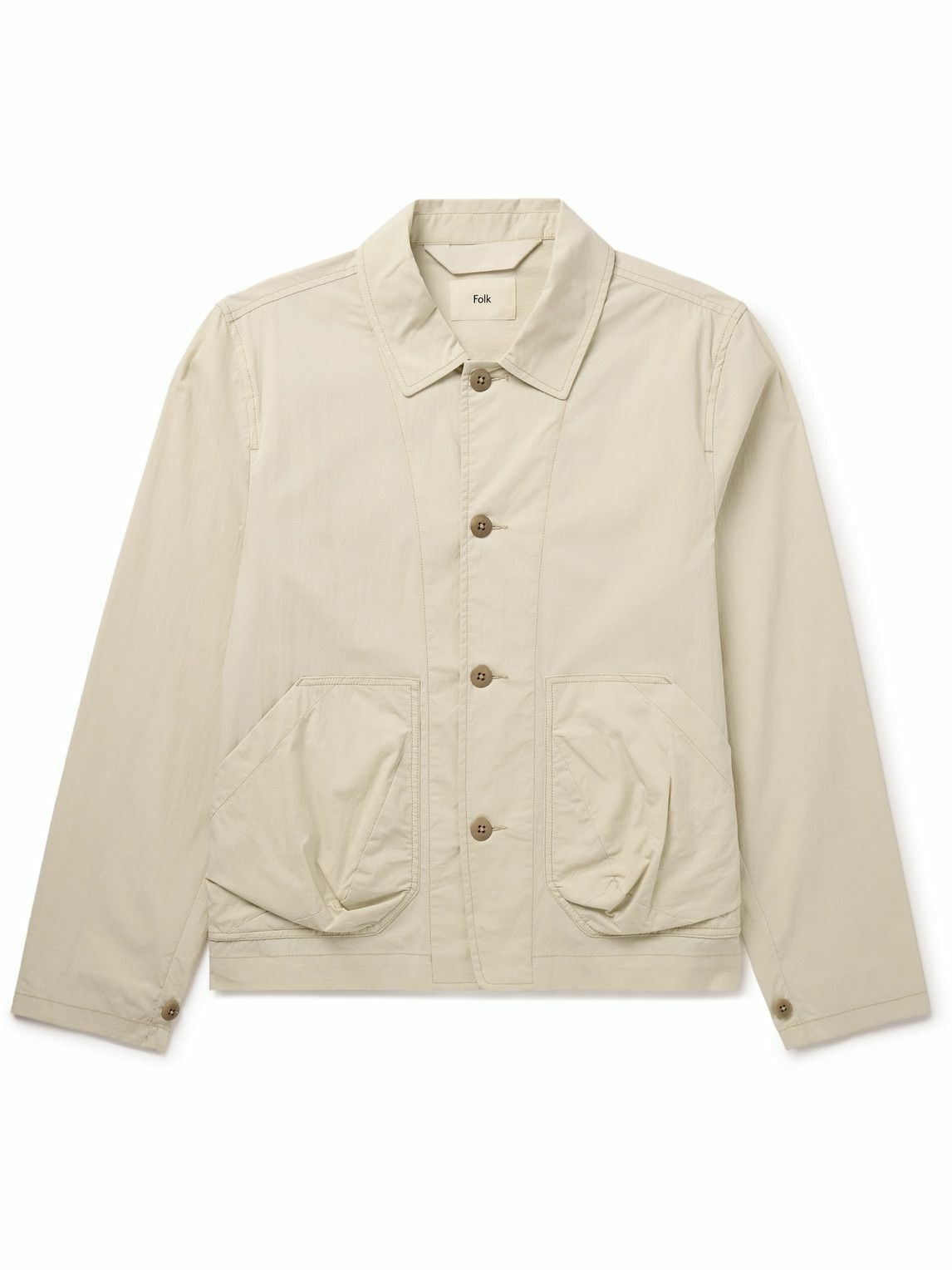 Photo: Folk - Prism Crinkled Cotton-Blend Poplin Jacket - Neutrals