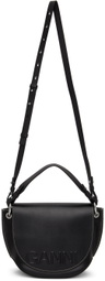 GANNI Black Banner Large Saddle Bag