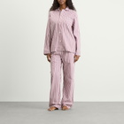 Tekla Fabrics Sleep Shirt in Rhubarb Stripes