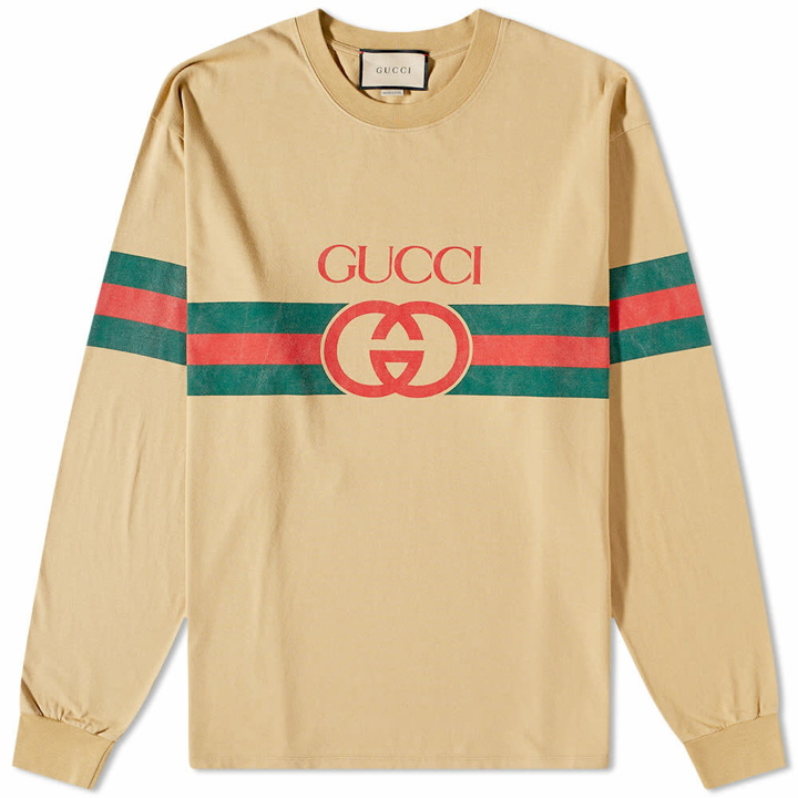 Photo: Gucci Men's Long Sleeve New Logo T-Shirt in Camel