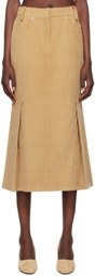 Kijun Tan Tucked Midi Skirt