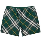 Burberry Men's EKD Logo Check Swim Shorts in Ivy Check