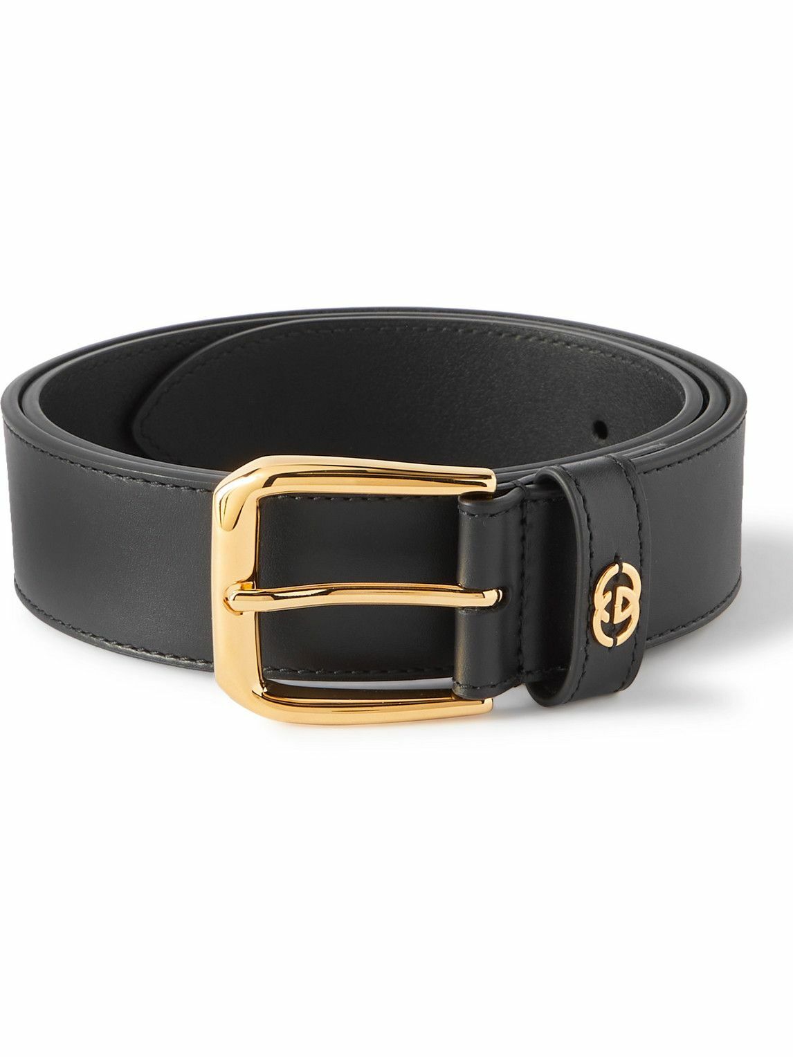 GUCCI - 4cm Logo-Embellished Leather Belt - Black Gucci