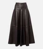 Nour Hammour Daria leather midi skirt
