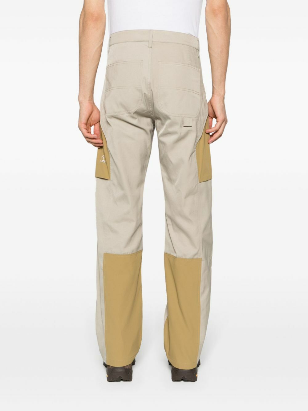 panelled straight-trousers
