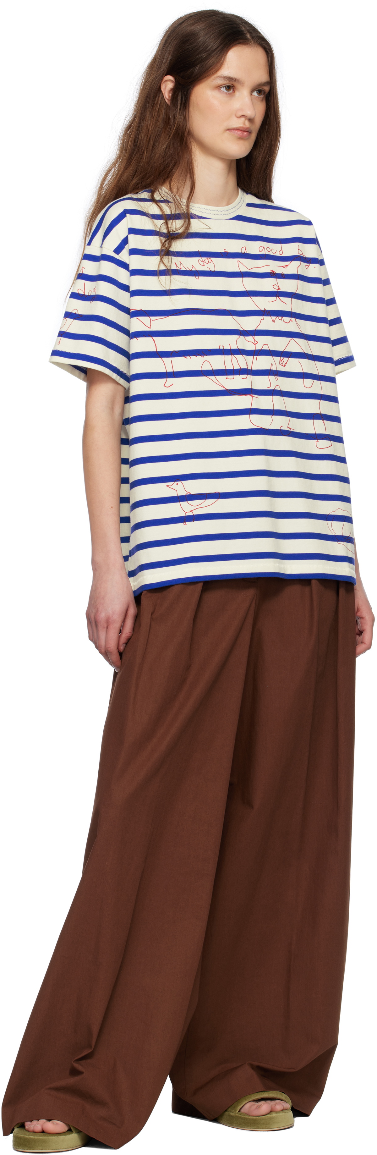 Bode White & Navy Margate T-shirt