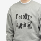 Aries Men's J'Adoro Ransom Crew Sweatshirt in Grey Marl