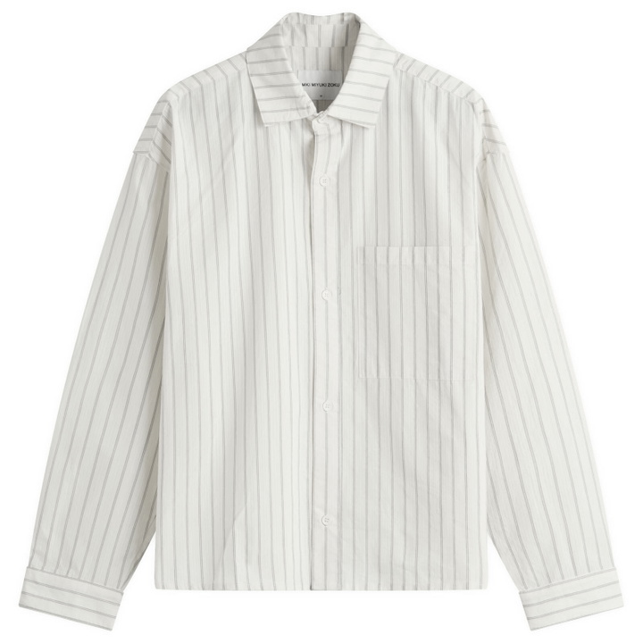Photo: MKI Men's Box Dress Shirt in Off White Stripe