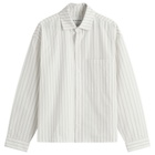 MKI Men's Box Dress Shirt in Off White Stripe