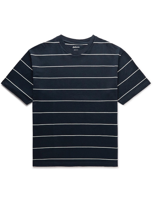 Photo: Bellerose - Striped Organic Cotton-Jersey T-Shirt - Blue
