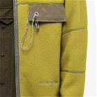 And Wander Men's Wool Fleece Cardigan in Yellow Green