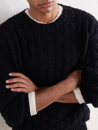 Aimé Leon Dore - Textured Cotton-Blend Sweater - Black