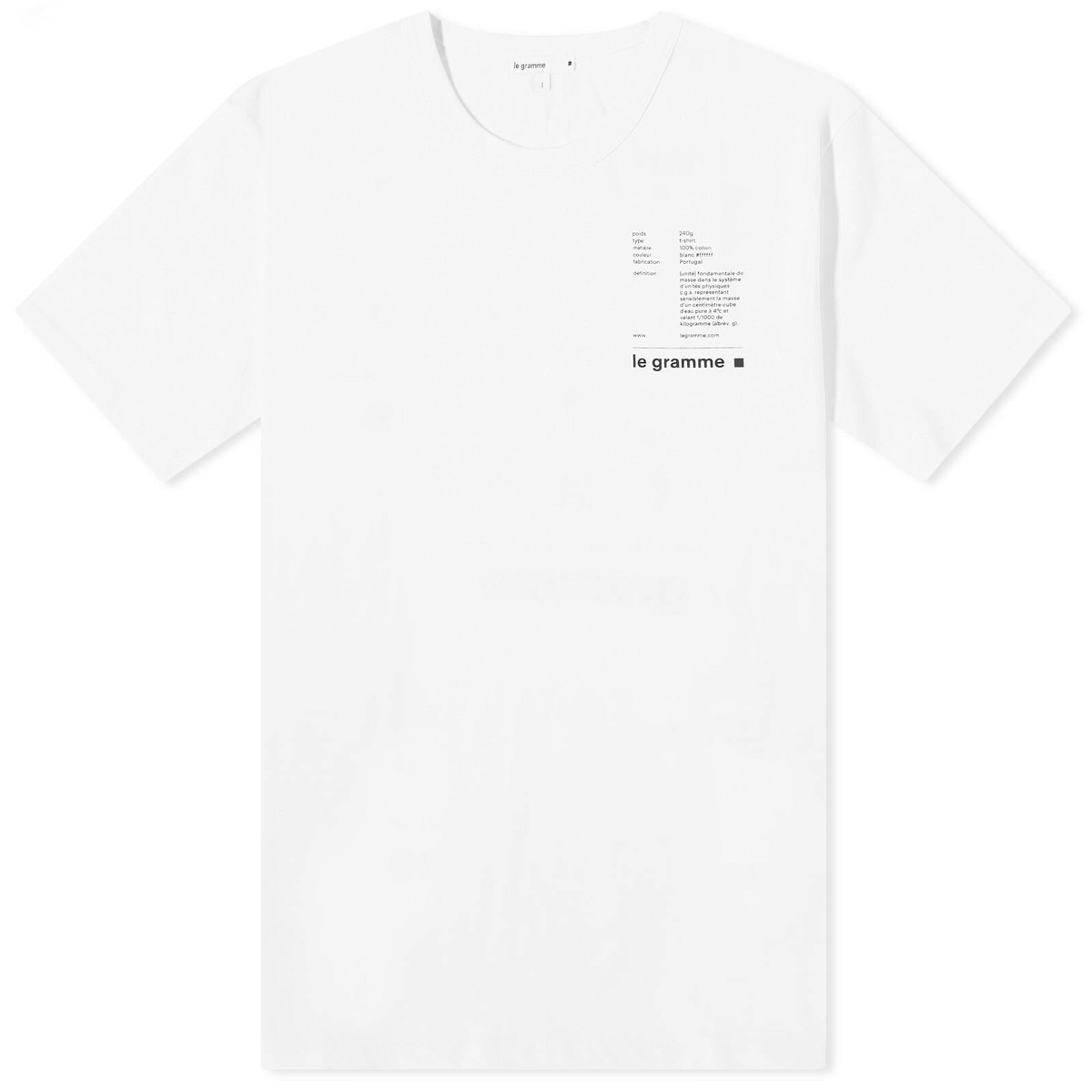 Le Gramme Men's 240g T-Shirt in White Le Gramme