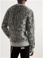 Dolce & Gabbana - Leopard Mohair-Blend Jacquard Sweater - Gray
