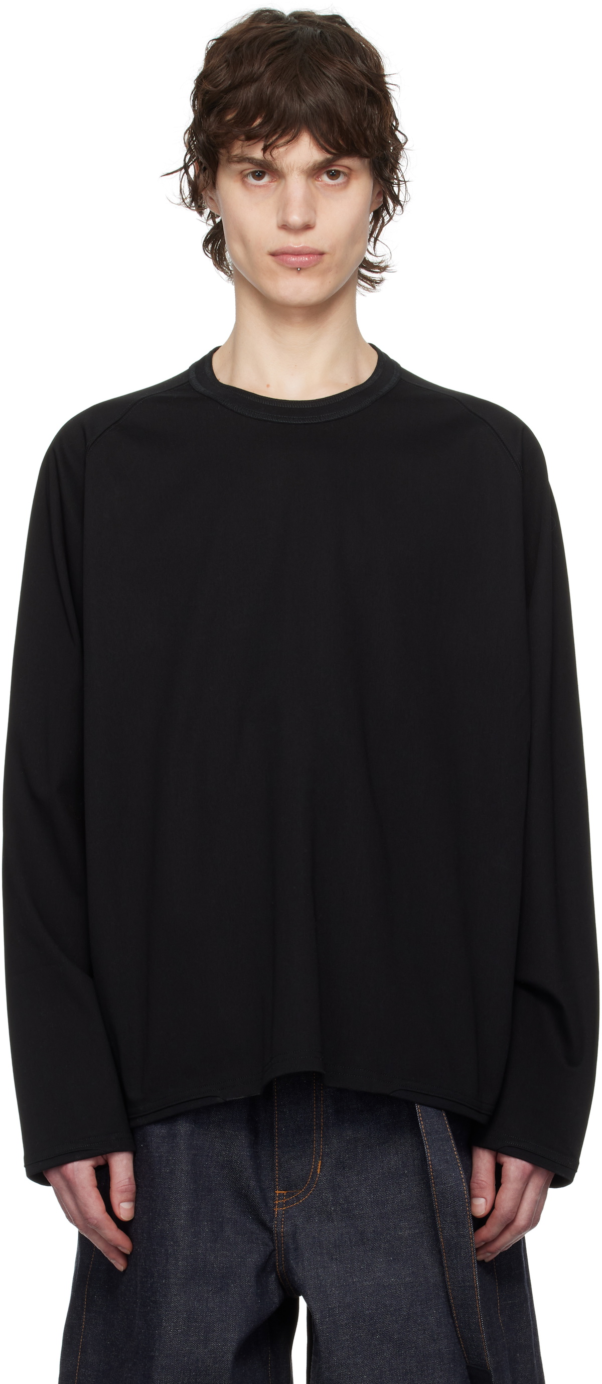 Sacai Black Cotton T-Shirt