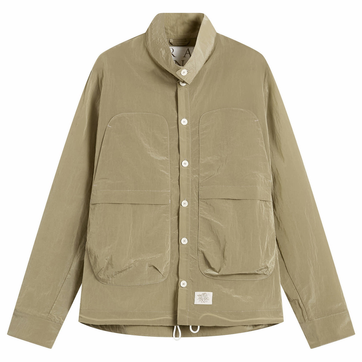 Ranra Men's Epitome Shiny Nylon Overshirt in Green