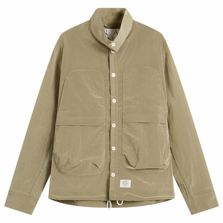 Photo: Ranra Men's Epitome Shiny Nylon Overshirt in Green