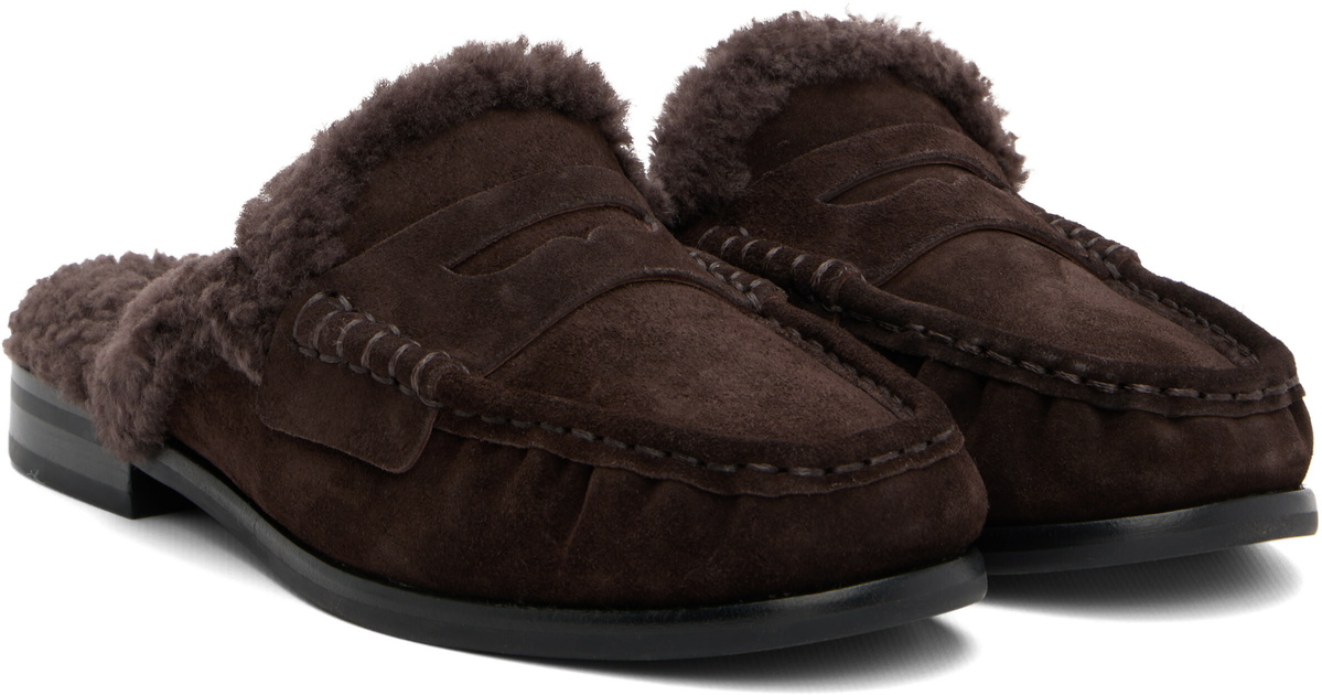 rag & bone Brown Carter Mule Shearling Slip-on Loafers