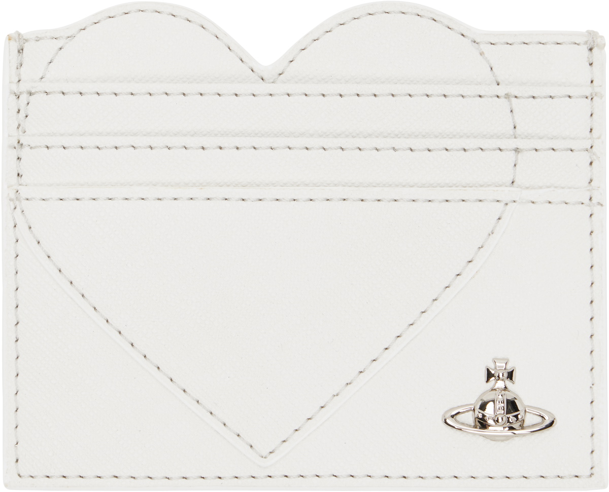 Vivienne Westwood Gray & Off-White Accordion Card Holder Vivienne