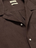 De Bonne Facture - Camp-Collar Linen Shirt - Brown