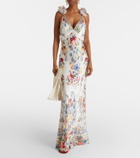 Camilla Embellished floral silk slip dress