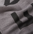 Givenchy - Logo-Intarsia Dégradé Wool and Silk-Blend Scarf - Black