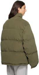 We11done Khaki Embroidered Down Jacket