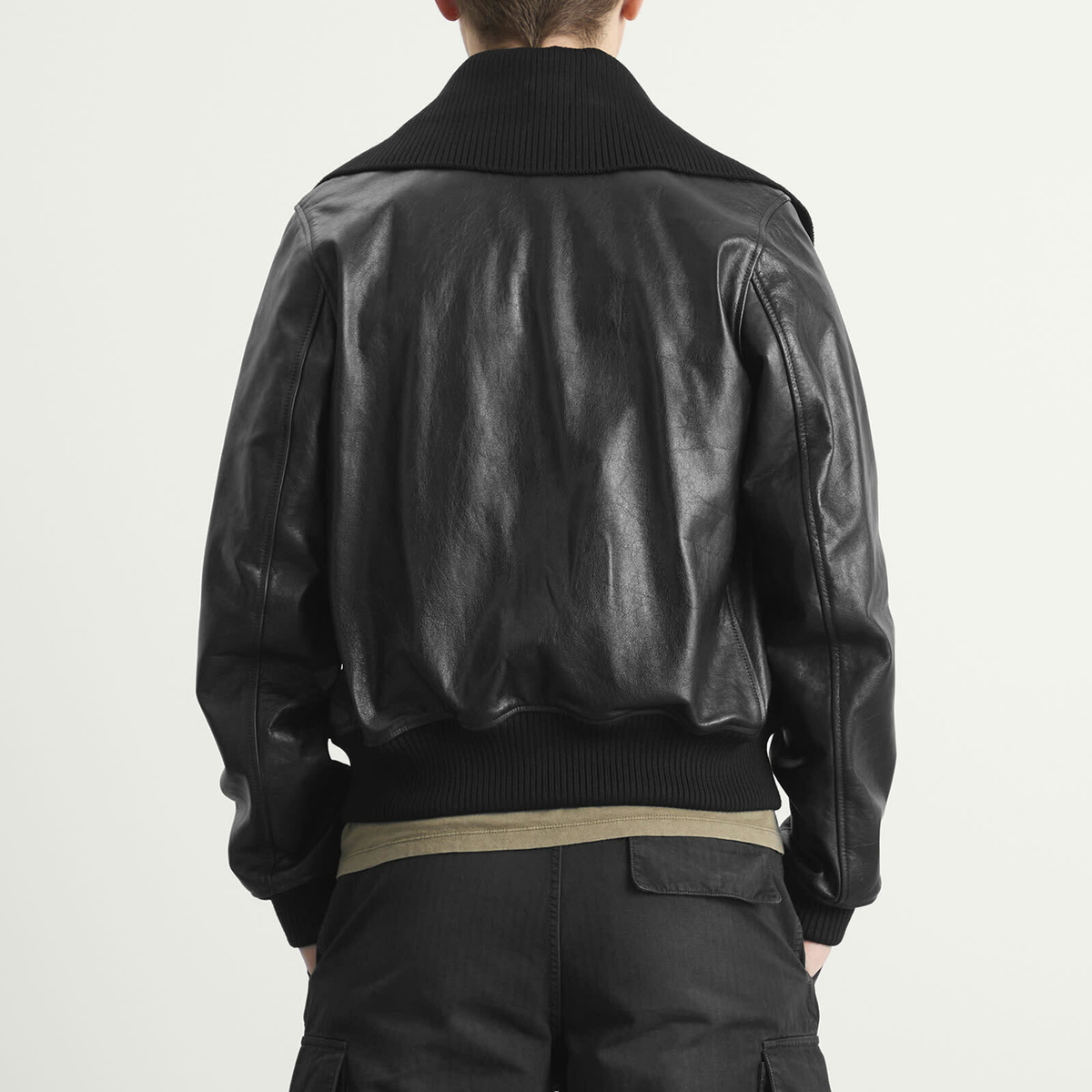 Our Legacy Men's Pharos Leather Bomber Jacket in Black Our Legacy