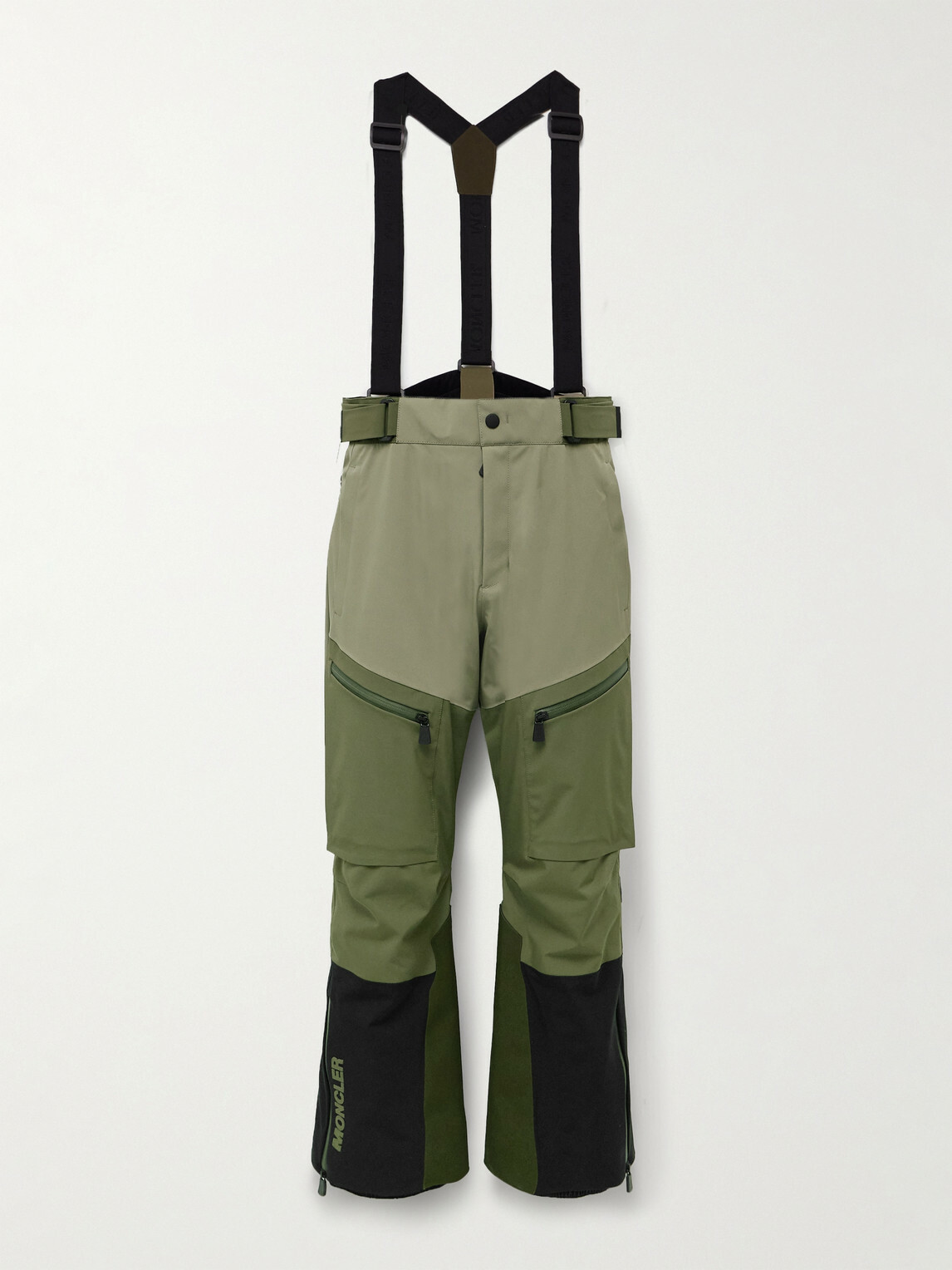 Moncler Grenoble - Colour-Blocked Ski Salopettes - Green