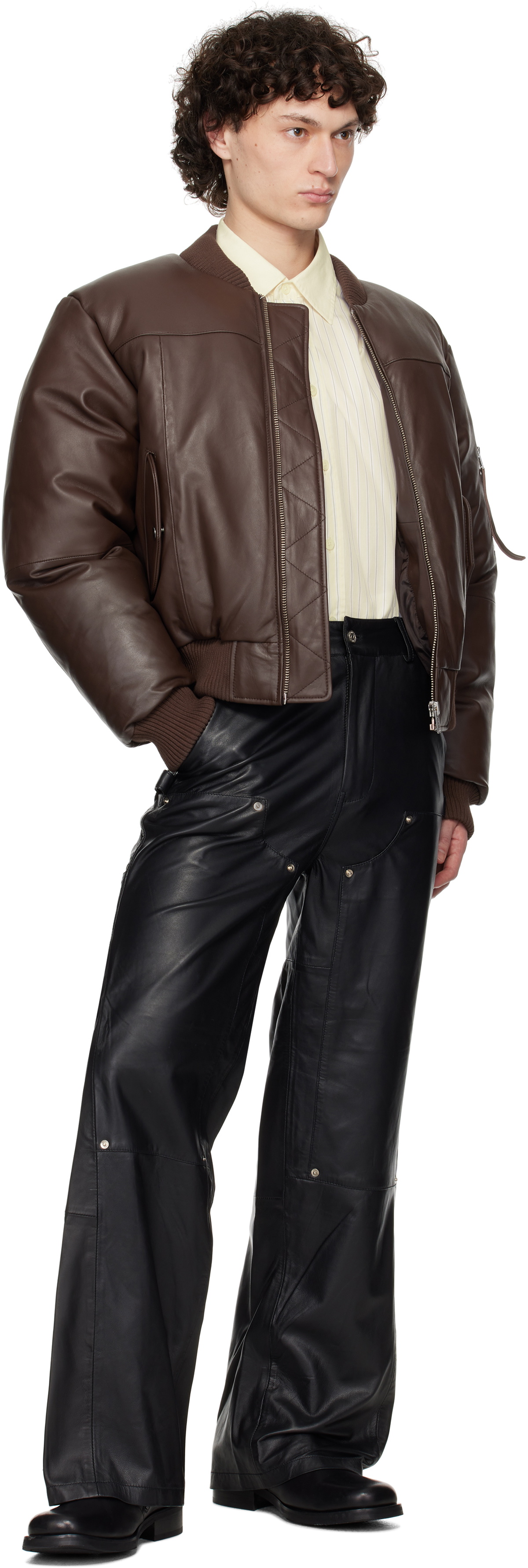 Deadwood Black Deetz Double Knee Leather Pants