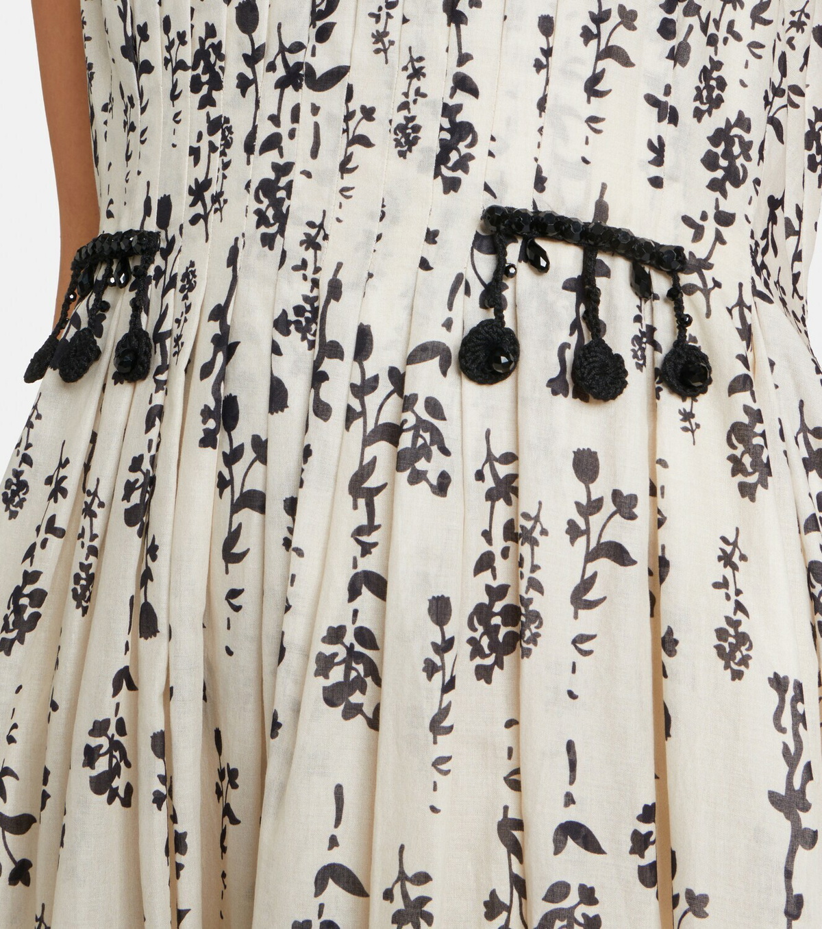 'S Max Mara Embellished floral cotton voile midi dress