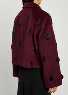 Simkhai Katya Bead-embellished Wool-blend Jacket Red