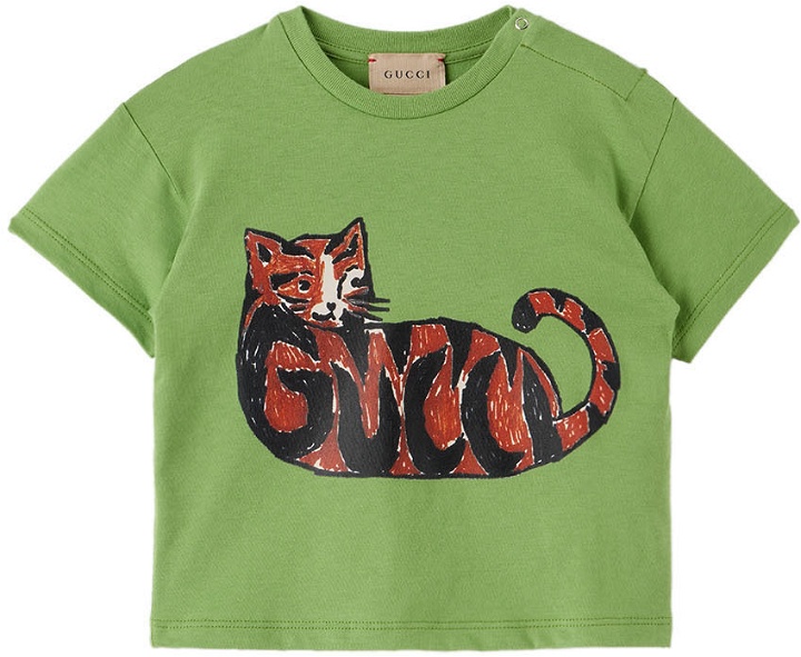Photo: Gucci Baby Green Printed T-Shirt
