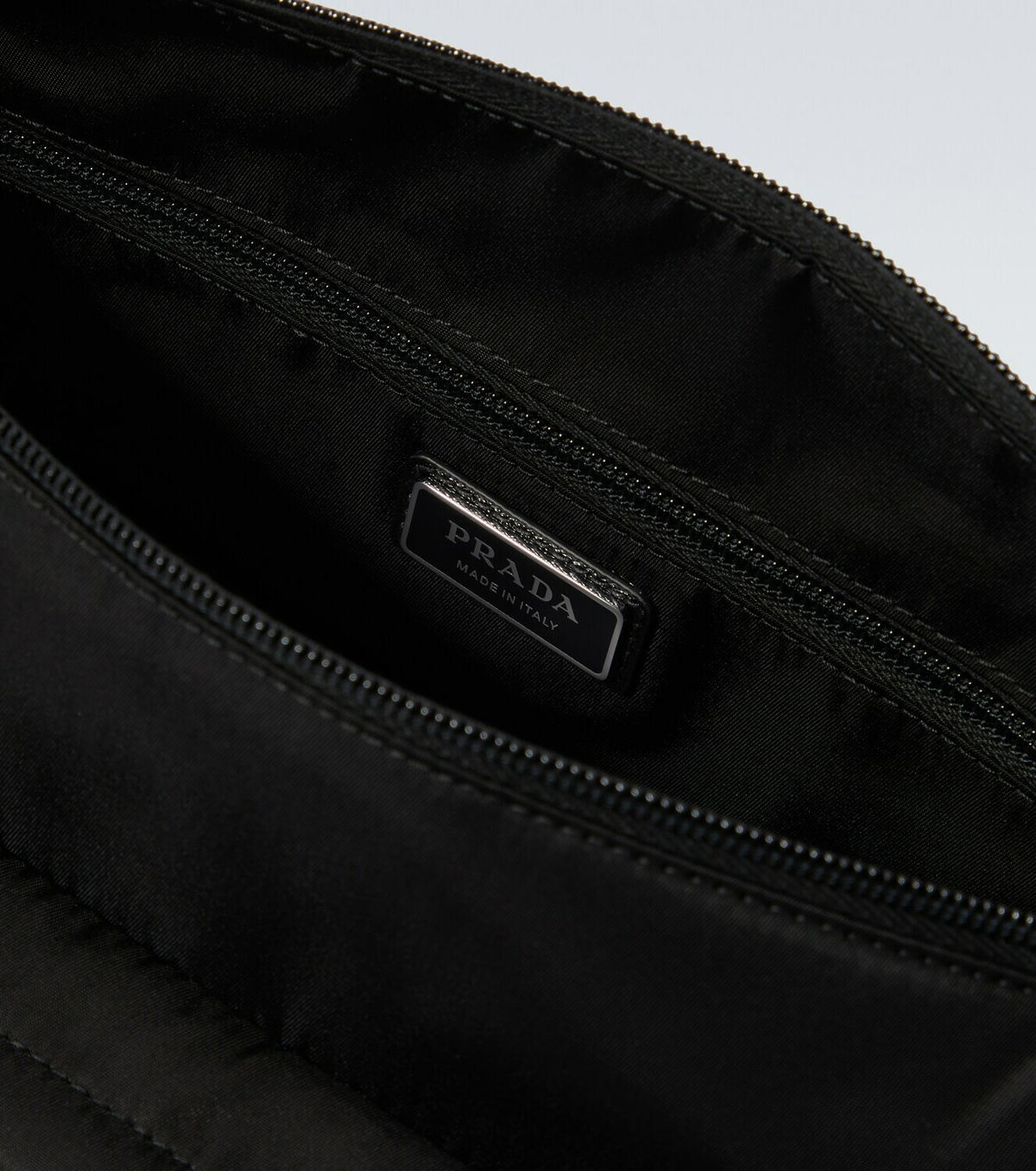 Prada Large leather-trimmed shoulder bag