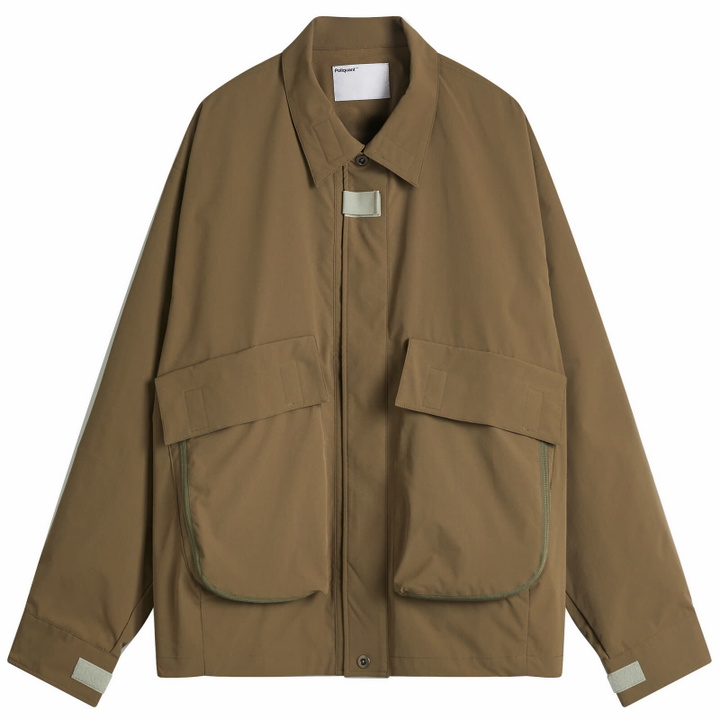 Photo: Poliquant Men's Deformed Pockets Fatigue Tracker Jacket in Olive