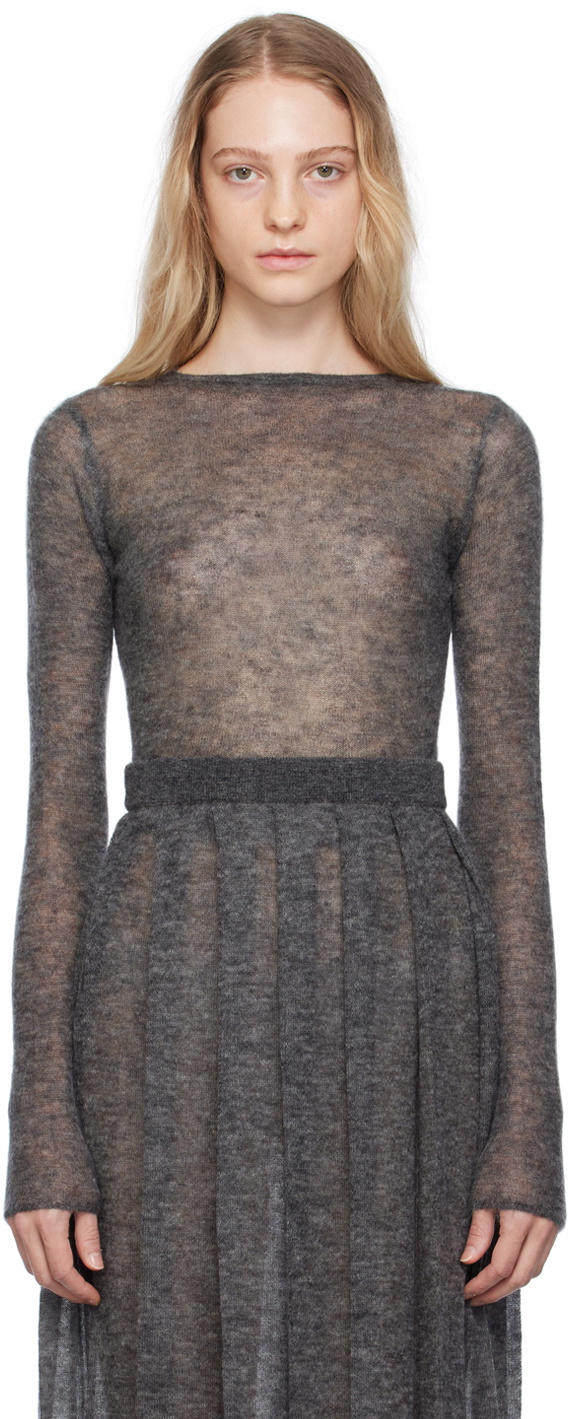 AURALEE Gray Crewneck Sweater