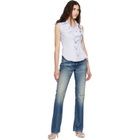 Vivienne Westwood Blue Short Sleeve Drunken Shirt