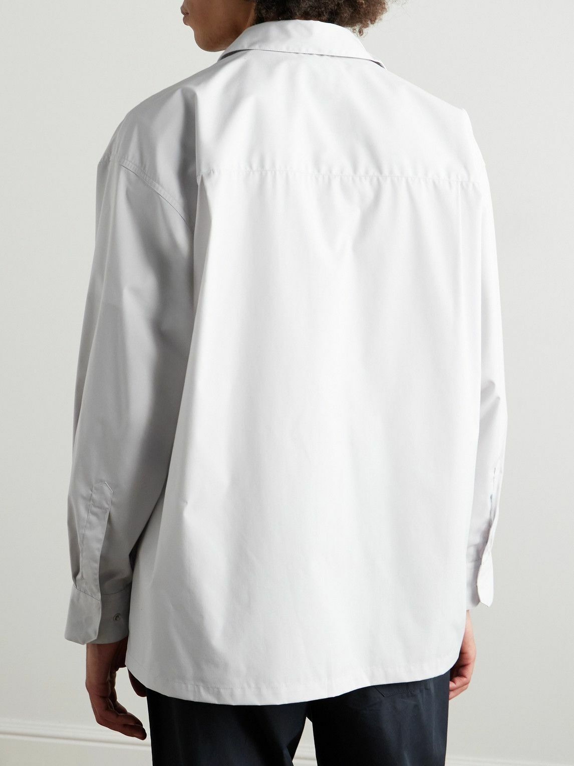 WTAPS - Repo Logo-Appliquéd Cotton-Blend Broadcloth Shirt - Gray WTAPS