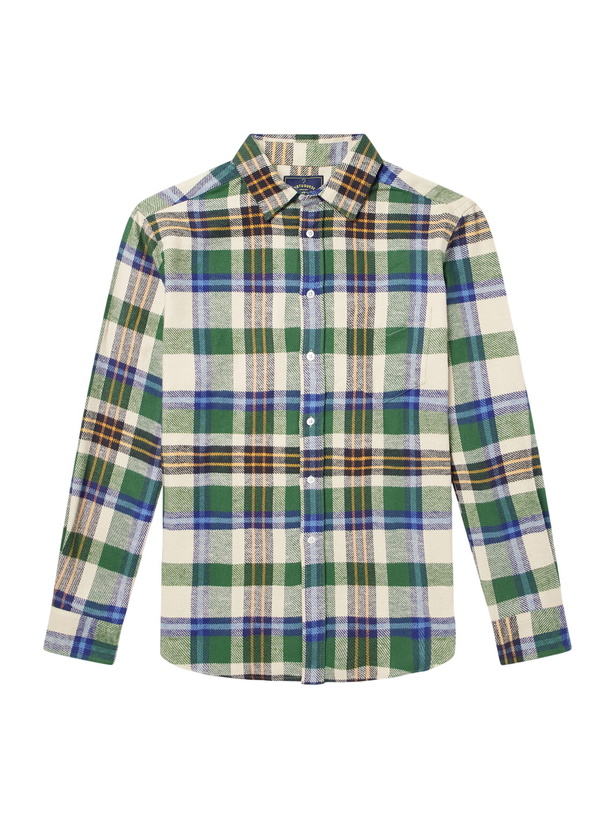 Photo: Portuguese Flannel - Harbor Checked Cotton-Twill Shirt - Green