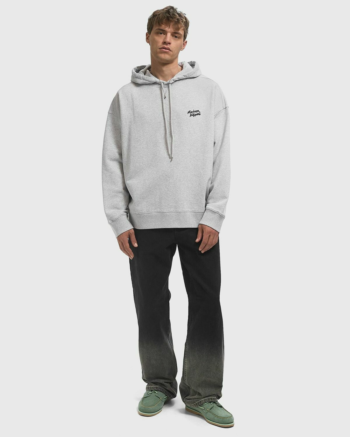 Maison Kitsune HANDWRITING OVERSIZE HOODIE Grey Mens Hoody