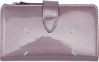 Maison Margiela Purple Four Stitches Zip Card Holder