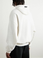 FEAR OF GOD ESSENTIALS - Oversized Logo-Appliquéd Cotton-Jersey Hoodie - White