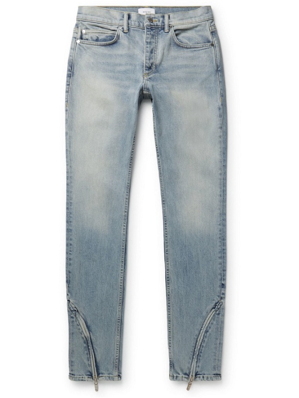 Photo: RHUDE - Slim-Fit Zip-Detailed Denim Jeans - Blue