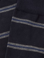 Kingsman - Striped Cotton-Blend Socks - Blue