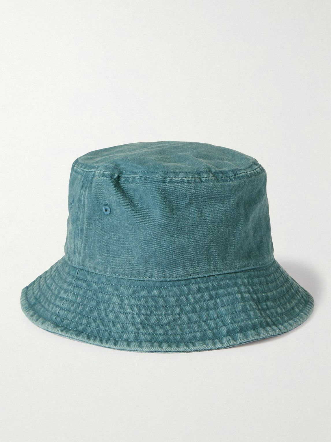 Stussy - Logo-Embroidered Cotton-Twill Bucket Hat - Blue Stussy