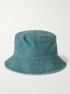 Stussy - Logo-Embroidered Cotton-Twill Bucket Hat - Blue