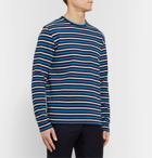Mr P. - Striped Japenese Cotton T-Shirt - Blue