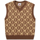 ICECREAM Men's Checkerboard Vest in Brown